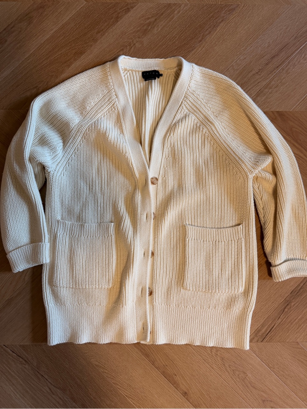 Classic Cream Button-Front Women's Cardigan Sweater